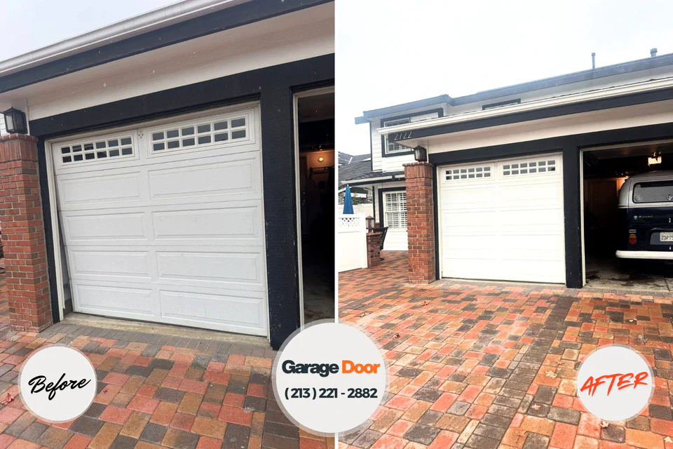 Before and after: garage door repair Presque Isle, ME